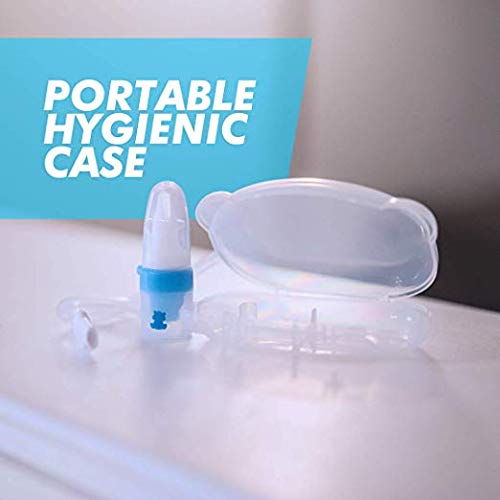 Bubzi Co Quick-Relief Baby Nasal Aspirator, Baby Nose Sucker for Sinus Congestion Relief, Reusable Snot Remover with Storage Case