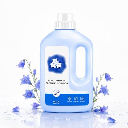 1L Cleaning Solution Compatible with ECOVACS Winbot W1 Pro, W2, W2 Pro Omni, Winbot Mini & Mini2, W2S, W2S Omni Window Cleaner Robot, Streak-Free Glass Cleaning Liquid for All Window Cleaning Robots