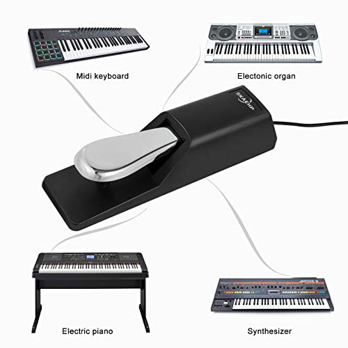 Universal Sustain Pedal, Keyboard Pedal with Polarity Switch,Upgraded