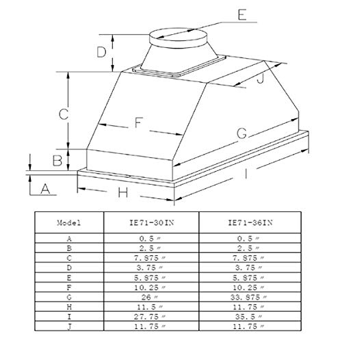 Range Hood Insert 30 inch,MCBON Vent Hood Insert,Range Hood Insert