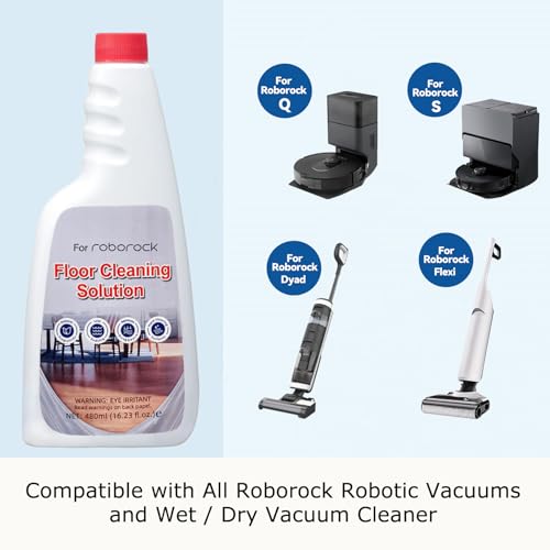 Floor Cleaning Solution Compatible with Roborock Robot Vacuum Cleaner and Mop Cleaner, Deep Cleans Multiple Hard Floors, Suitable for All Robot Vacuum Cleaners with Broom (2
