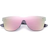 2020 VentiVenti Rimless Sunglasses For Women Men One Piece Square Oversize Mirror Lens Anti Reflective