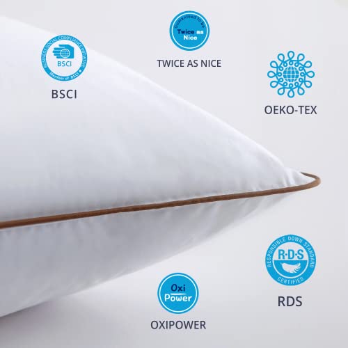 puredown® Goose Feathers and Down Alternative Pillows, Premium Medium