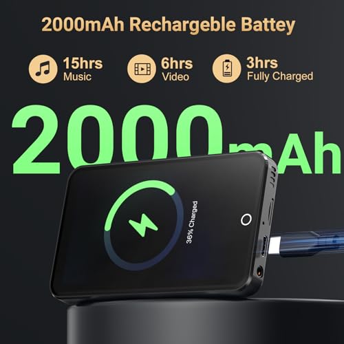 80GB MP3 Player with Bluetooth and WiFi, Oilsky 4.0" IPS Touch Screen MP3 Player with Speaker, Music Player with Spotify, Audible, Amazon Music, Deezer, MP4 Android Music Player Up to 512GB Black