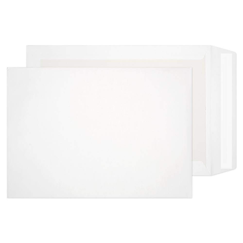 Blake Purely Packaging C4 A4 324 x 229 mm Board Back Pocket Peel and Seal Envelopes (12935) White - Pack of 125