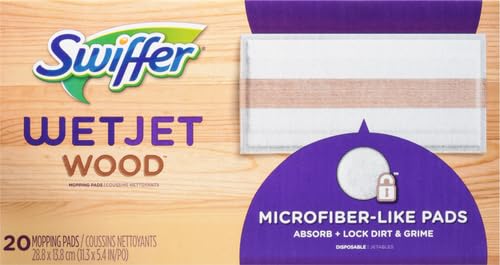 SWIFFER WETJET WOOD MOPPING PAD REFILL, 20 COUNT