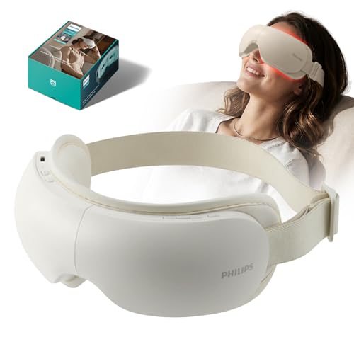 PHILIPS Eye Massager with Heat, Compression Mask Migraine Eye Strain Relief | Ideal gifts for women,men.Rechargeable eye mask for daily home use,office&travel,better sleep,relieves stress