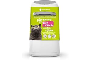 LitterLocker Design Cat Litter Disposal System - Includes 1 Cat Litter Garbage Bin, 1 Air-Seal LitterLocker Refill, Litter Sc