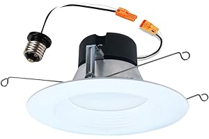 Halo LT 5 Inch / 6 Inch LED Recessed Light Trim, 5 Color Temperatures, Dimmable Baffle Can Light - LT56079FS1EWHR