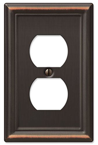 Amerelle 149DDB Chelsea Wallplate, 1 Duplex, Steel, Aged Bronze, 1-Pack