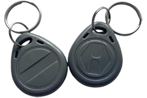 JYJRFID 125kHz T5577 RFID Key Fob Proximity ID Token Label Rewritable(10PCS) (Grey)