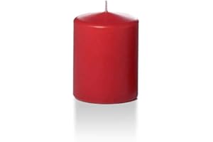 yummi 2.25" x 3" Ruby Red Slim Round Pillar Candles - 4 per Pack