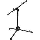 OnStage On-Stage MS7411B Short Drum/Amp Tripod Microphone Stand with Boom, Black