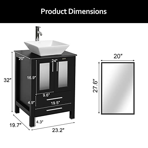 eclife 24" Modern Bathroom Vanity Sink Combo Units and Sink