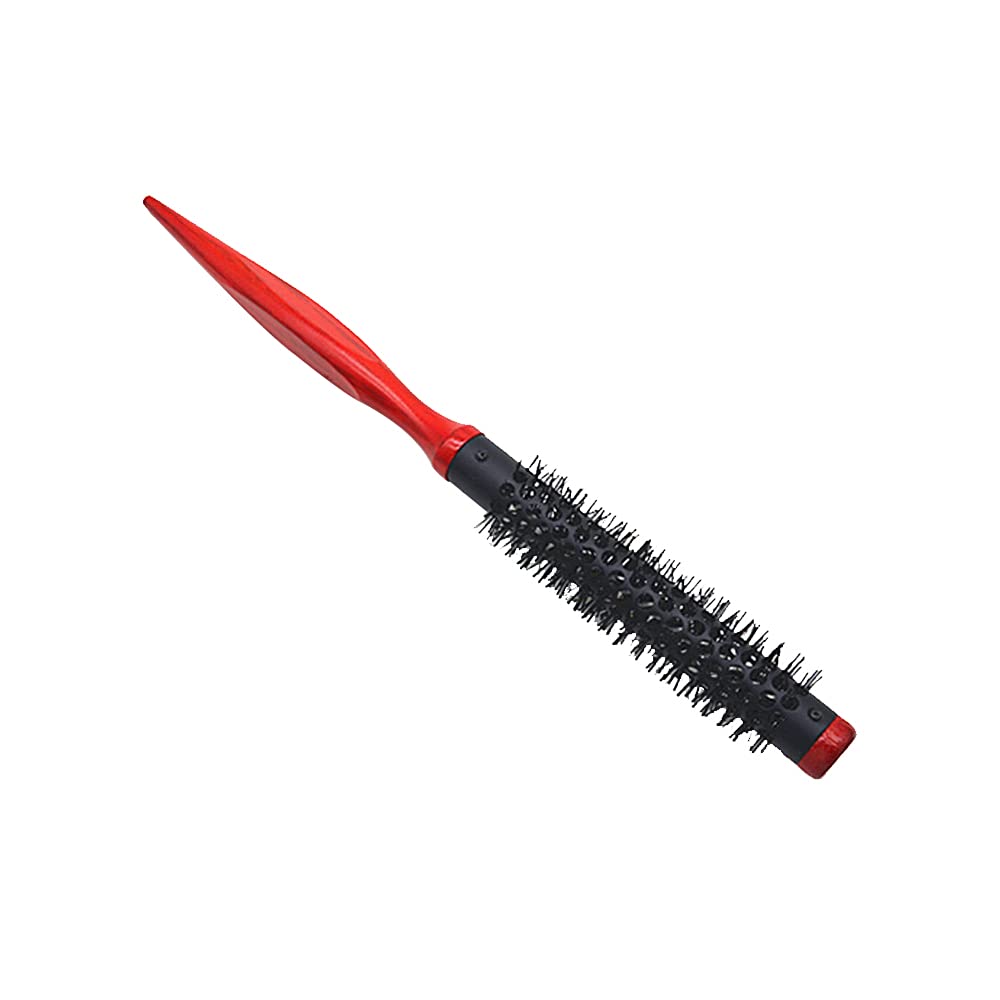 Anti Static Hairbrush Mini Ultra Thin Hair Styling Brush Nylon Bristles Hairbrush for Hair Styling, Drying, Curling, red,black