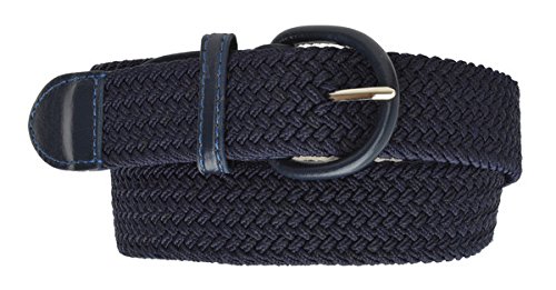 Navy Blue Braided Elastic Stretch Belt by Marshal
