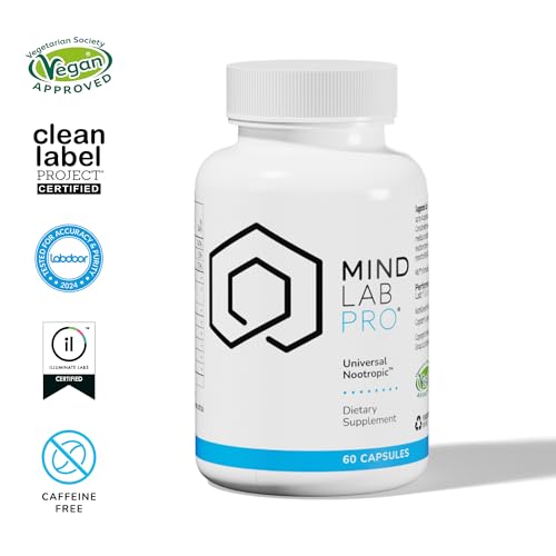 Mind Lab Pro® MLP® v4 Universal Nootropic™ Brain Booster Supplement for Focus, Memory, Clarity, Energy - 60-Count - Plant-Based, Naturally Sourced Memory Vitamins for Better Brain Health, Made in USA