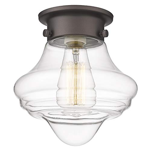 Flush Mount Ceiling Light Glass Shade HWH Industrial Close to Ceiling