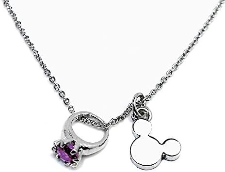 ディズニー ネックレス 誕生石 誕生日 2月 アメジスト レディース ジュエリー アクセサリー Disney グッズ 24金 加工 スワロフスキー パープル 誕生石ネックレス [並行輸入品]