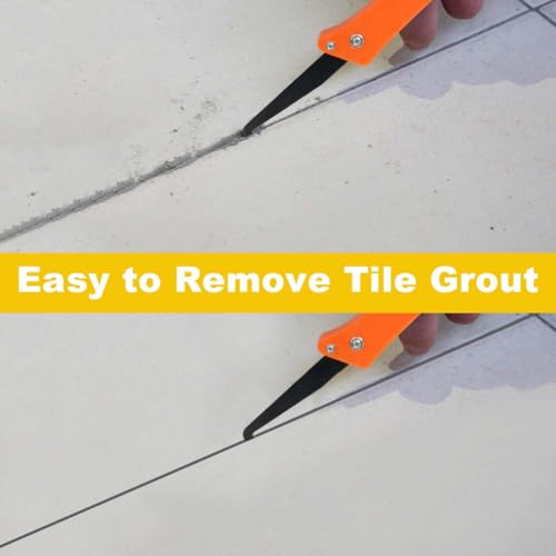 Flintronic Grout Scraper, Set of 9 Tile Grout Scrapers with 7 Replacement Blades and 1 Angled Saw, Tile Cleaning Razor Scraper, Tile Jointer Scraper