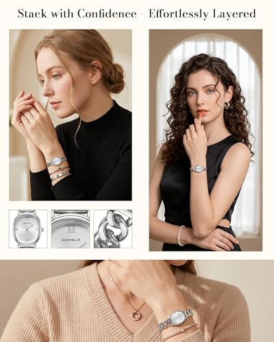 CIVO Women's Watches Gold Analogue: Oval Watch Dial Minimalist Waterproof – Women's Stainless Steel Bracelet Watch Gifts Birthday Valentine's Day