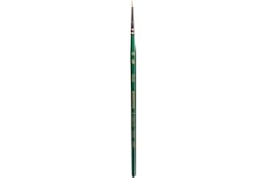 Princeton Artist Brush Co. Lauren Series 4350 - Short Handled Round Size 3/00 - Single Golden Synthetic Paintbrush for Watercolor and Acrylic Painting