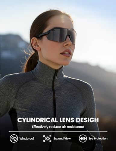 Lamicall 24g Polarized Sports Sunglasses for Men Women - [24g Ultralight] [Adjustable Nose Pad] UV400 Protection Sun Glasses for Running Cycling Baseball Fishing