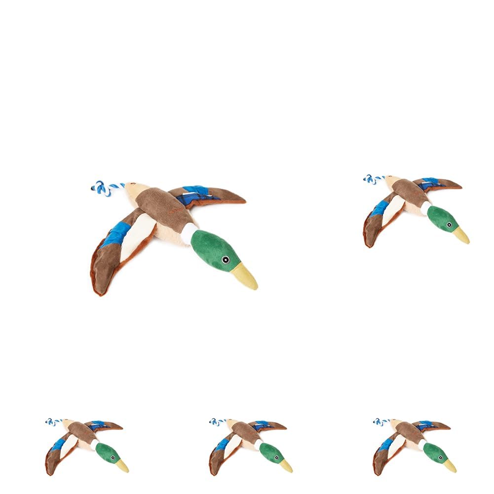 Rosewood Joules Plush Printed Blue Duck Dog Toy, With Rope Tail & Hidden Squeaker (Pack of 5) โ image 1