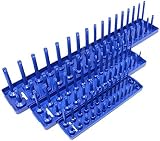 US PRO 3 Piece Socket Storage Rack Tray 1/4 3/8 1/2 Inch Drive Metric view 2