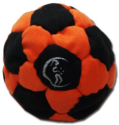 PRO 32 Panel Hacky Sack (Orange/Black) Freestyle Footbag Hacky Sack for Beginners and Professionals, Ideal for Use When Standing, for Catching, Delays and Kicking