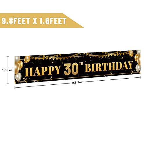 Pre-Strung Gold Glitter Birthday Banner For Men & Women - No DIY Party Decoration Garland A2 14592975