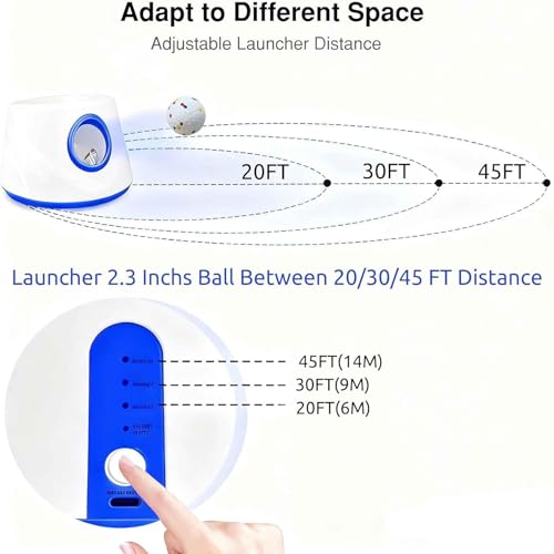 White Automatic Dog Ball Launcher, Interactive Dog Toys Tennis Balls Thrower for Small and Medium-Sized Dogs, 27 * 27 * 18Cm