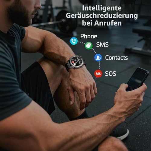 SOUYIE Men's Smartwatch with GPS, Offline Maps & 6 Satellite Navi, 5ATM Waterproof, 21 Day Battery, AI Voice Assistant, 178 Sports Modes, Fitness Tracker with Heart Rate Monitor & Sleep Monitor for Android iOS