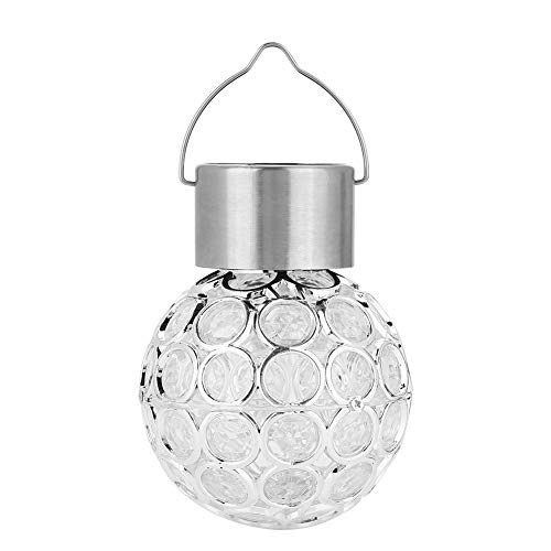 Solar Ball Hanging Lamp-Solar Ball Fairy Light Garden Hang Outdoor Landscape Color Change LED Lamp Walkway Light (Color : White)