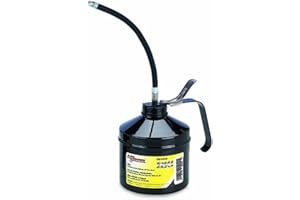 Lumax LX-1510 Black 16 fl. oz./1 Pint (480 ml) Handled Oiler with Vertical Flex Spout. Heavy-Duty, Drawn Steel Bodies. Precision Double Ball Pump. High Output Pressure.