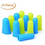 Silicone Finger Protectors Covers Caps for Hot Glue Gun Wax Rosin Resin Honey Adhesives Scrapbooking Sewing Crafts Ironing Embroidery Needlework Accessories in 3 Sizes (Small, Medium, Large)-12 Pieces
