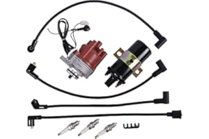 IEQFUE Distributor Spark Plug w/Wires and Ignition Coil 12691-67540 12691-0000 12599-67710 EG283-68800 12581-68900 Compatible