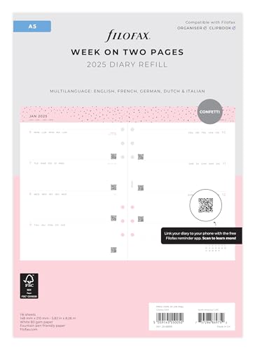 A5 Confetti week on two pages 2025