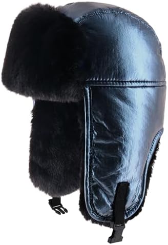 Harssidanzar Aviator Hat for Men Women Genuine Sheepskin 