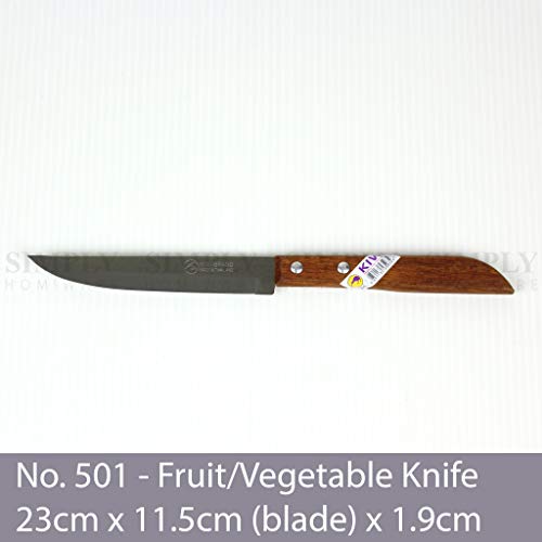 KIWI Stainless Steel, wood handle Kitchen Knife # 501