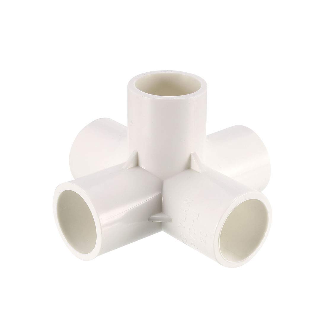 sourcing map 5 Way Elbow PVC Pipe Fitting Furniture Grade 20mm Size Tee Corner Fittings White 6pcs