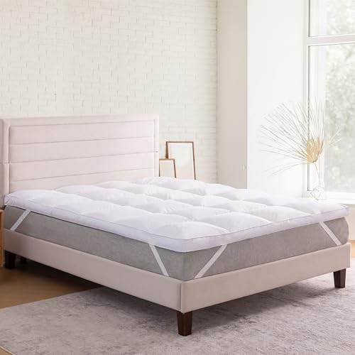 LeWinBedding Goose Feather Mattress Topper,3” Thick Feather Bed Topper