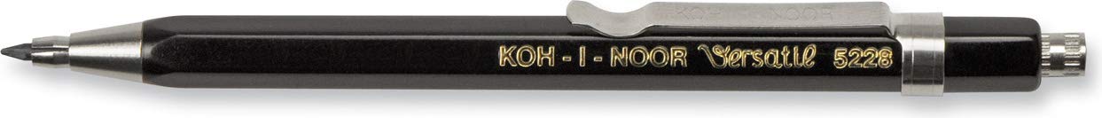 Koh-I-Noor 2mm Diameter Short Mechanical Clutch Lead Holder Pencil - Black