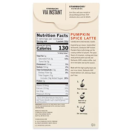 Starbucks Via Instant Coffee — Light Roast Coffee — Pumpkin Spice Latte — Fall Limited Edition