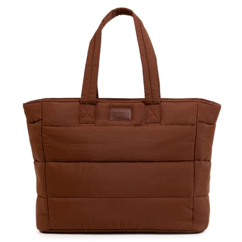Gocase Bolsa Tote Puffer, Preta, Leve e Espaçosa, com Compartimento para Notebook até 35,5cm