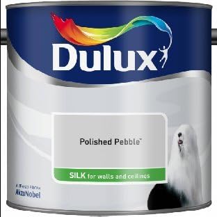Dulux Silk 2.5L Emulsion Paint - Polished Pebble Walls Ceilings Delicate Shine