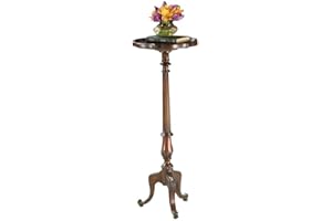 Beaumont Lane Traditional Wood Pedestal Plant Stand in Cherry Dark Brown
