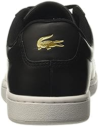 Lacoste Womens Hydez Leather, Black/Gold, 8