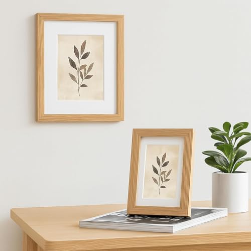 Last Page® Oak Wood Picture Frams - Minimalist A4 Oak Wood Frames, 21 * 29.7cm Picture Frame Wood, Natural Solid Wooden Picture Frames for Wall Art Photo and Prints(1 Pack) (A4)