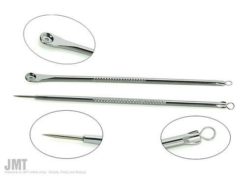 JMT Blackhead Pimples Acne Blemish Comedone Needle Extractor Remover Tool Set